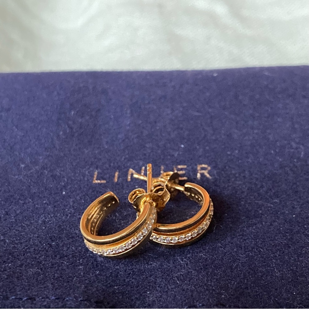 Linjer Livna Gemstone Huggie Hoop Earrings - Picture 3 of 4